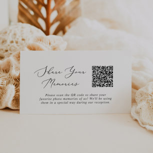 Delikate Black Foto Erinnerungen QR Code Hochzeit Begleitkarte
