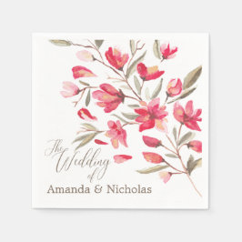 Delikate Bloom Typografie rustikale Hochzeit Serviette