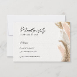 Delikate Blume aus Pampas-Gras RSVP Karte