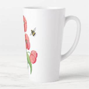 Delikate Blume aus Scharlachrot und Hummeln Milchtasse
