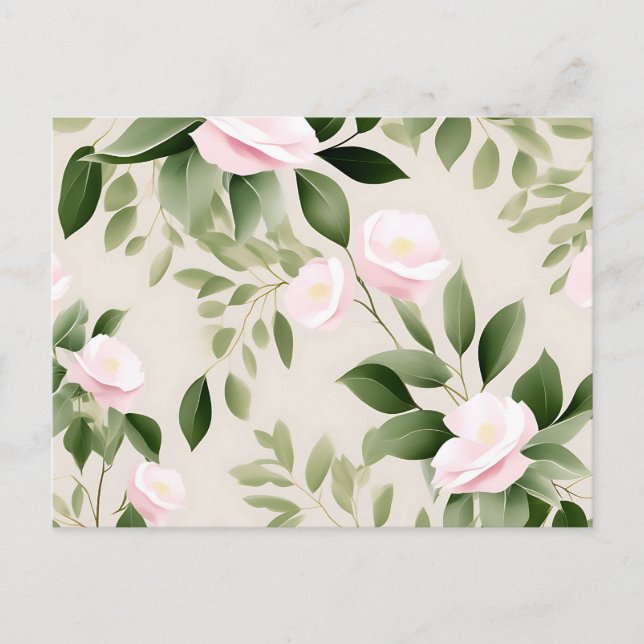 Delikate Blume Eukalyptus Muster Postkarte (Vorderseite)