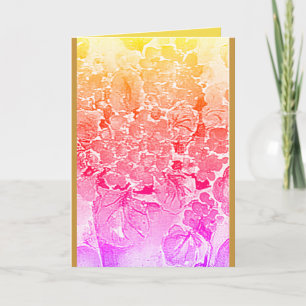 Delikate Blume Grußkarte. Pinks und Golds Karte