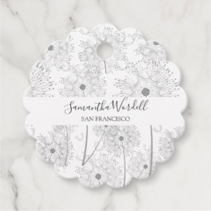 Delikate Blume Illustration Geschenkanhänger