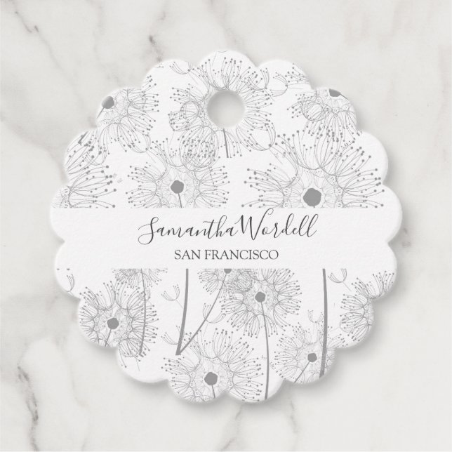 Delikate Blume Illustration Geschenkanhänger (Vorderseite)