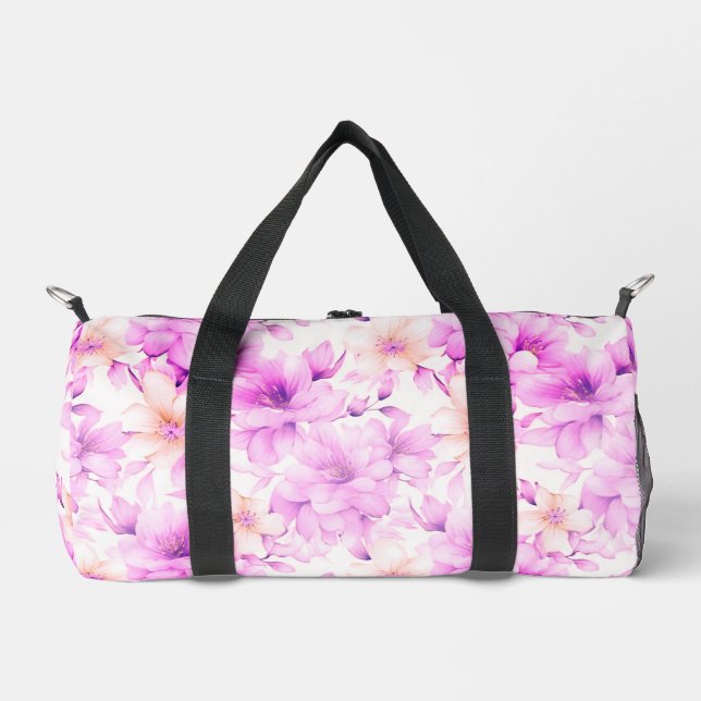 Delikate Blume in Aquarellfarbe Duffle Bag (Vorderseite)