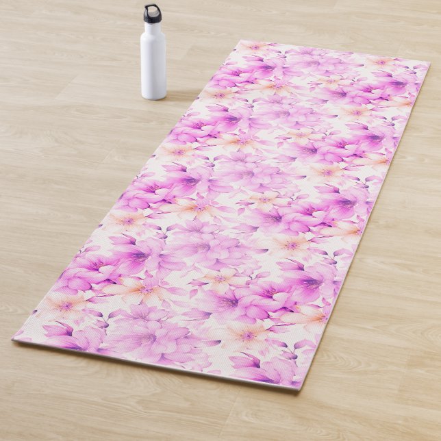 Delikate Blume in Aquarellfarbe Yogamatte (Beispiel)