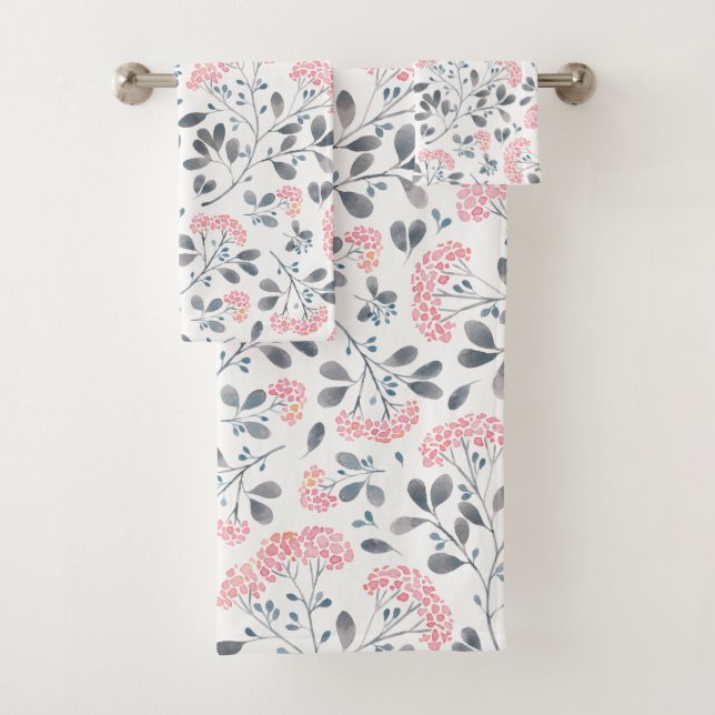 Delikate Blume Nahtloses Muster Badhandtuch Set (Insitu)
