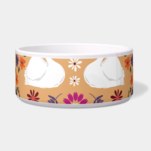 Delikate Blume, schwan Fantasie nahtlos. Napf (Vorderseite)