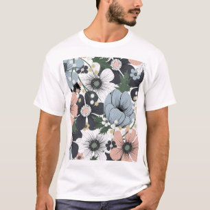 Delikate Blume: von Hand gezeichnet nahtloses Must T-Shirt