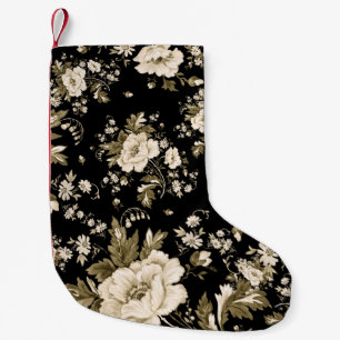 Delikate Blume: wasserfarbenes, nahtloses Muster. Kleiner Weihnachtsstrumpf