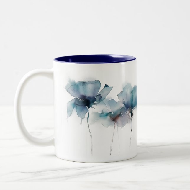 Delikate Blumen Zwei-Tone-Tasse Zweifarbige Tasse (Links)