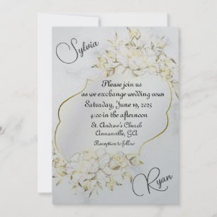 Delikate Blumenarrangements Einladung zur Hochzeit