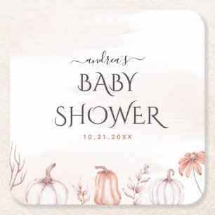 Delikate Blush Warmdusche Tone Fall Pumpkin Baby D Rechteckiger Pappuntersetzer