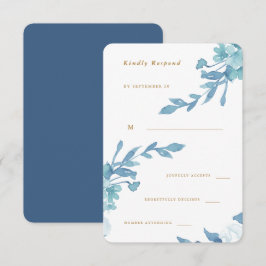 Delikate Blütenblume und Foliage Wedding Rsvp Karte
