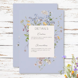Delikate Boho Wildblumen Periwinkle Details Begleitkarte