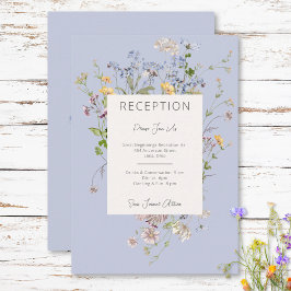 Delikate Boho Wildblumen Periwinkle Empfang Begleitkarte