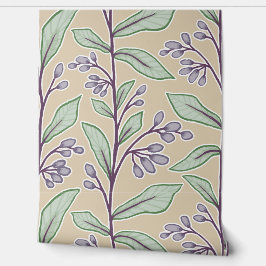 Delikate Botanische Reverie L8 Große Pflanze Lila Tapete