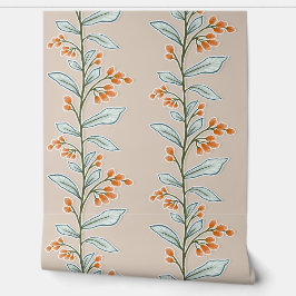 Delikate Botanische Reverie M7 Große Pflanze Orang Tapete