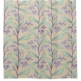 Delikate Botanische Reverie M8 Große Pflanze Lila Duschvorhang