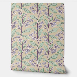 Delikate Botanische Reverie M8 Große Pflanze Lila Tapete