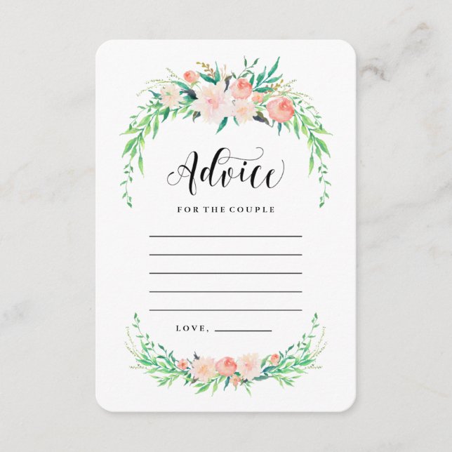 Delikate Bouquet Advice Cards Hinweiskarte (Vorderseite)