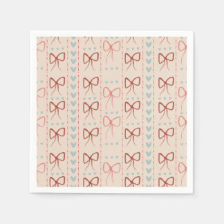 Delikate Bows und Hearts Napkins Serviette