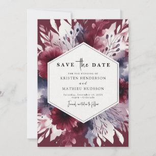 Delikate Burgundy Wedding Save The Date