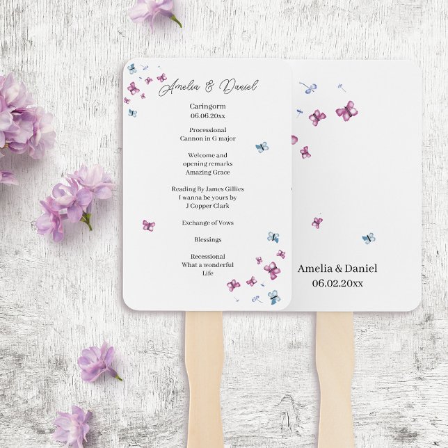 Delikate Butterfly-Hochzeitsprogramm Fächer (Von Creator hochgeladen)