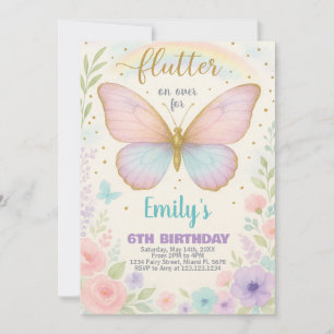 Delikate Butterfly zum Geburtstag Einladung