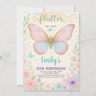 Delikate Butterfly zum Geburtstag Einladung