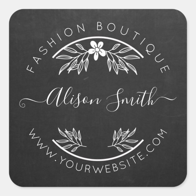 Delikate Chalkboard-Sticker für Sie Quadratischer Aufkleber (Vorderseite)
