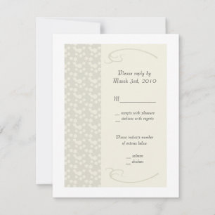 Delikate Creme Floral Wedding RSVP Mitteilungskart Karte