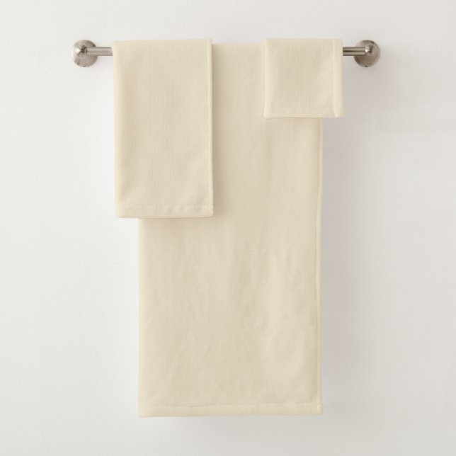 Delikate, cremig beige, solide Farbe Badhandtuch Set (Insitu)