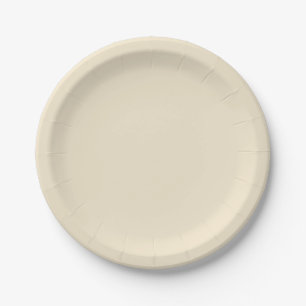 Delikate, cremig beige, solide Farbe Pappteller