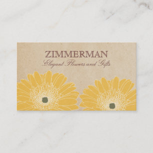 Delikate Daisies Business Card, gelbe Blumen Visitenkarte