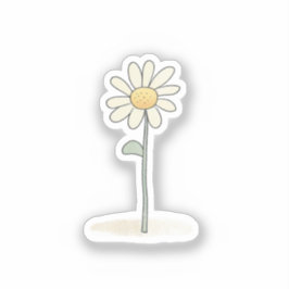 Delikate Daisy Illustration - Einfache süße Blume Aufkleber
