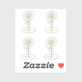 Delikate Daisy Illustration - Einfache süße Blume Aufkleber