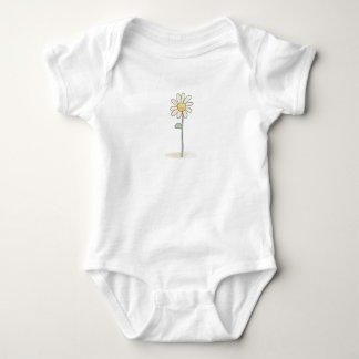 Delikate Daisy Illustration - Einfache süße Blume Baby Strampler