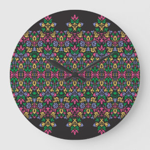 Delikate Damask Barock Viktorianisch Nahtlos Große Wanduhr