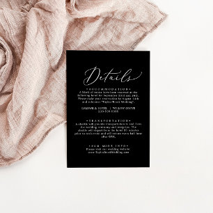 Delikate Dunkelschwarze DIY-Hochzeitskarte Einladung