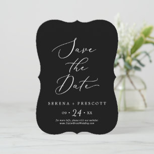 Delikate dunkle Kalligrafie-Hochzeit Save The Date