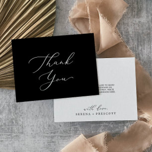 Delikate dunkle Kalligraphie Danke Karte