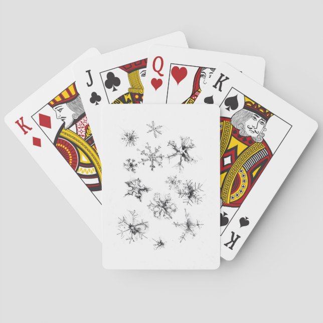 Delikate fallende Schneeflocken Spielkarten (Rückseite)