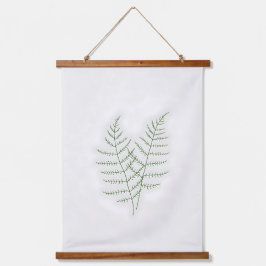 Delikate Fern Line Art.Minimalistisches Schlafzimm Wandteppich Mit Holzrahmen