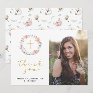 Delikate Floral & Cotton Vielen Dank Dankeskarte