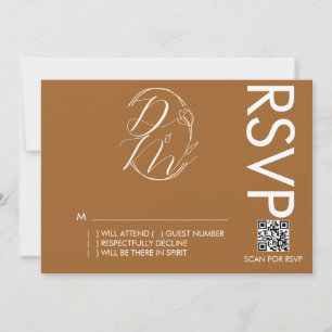 Delikate florale Logo Hochzeit Terracotta RSVP Kar Einladung