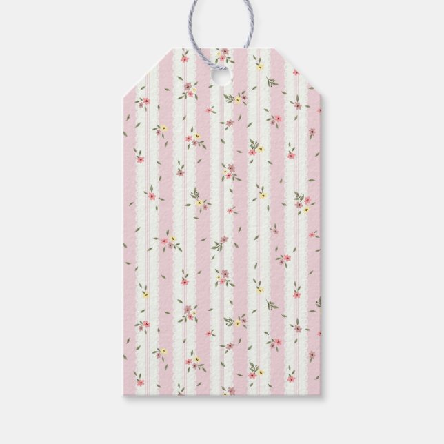 Delikate florale Muster Geschenktasten Geschenkanhänger (Vorderseite)