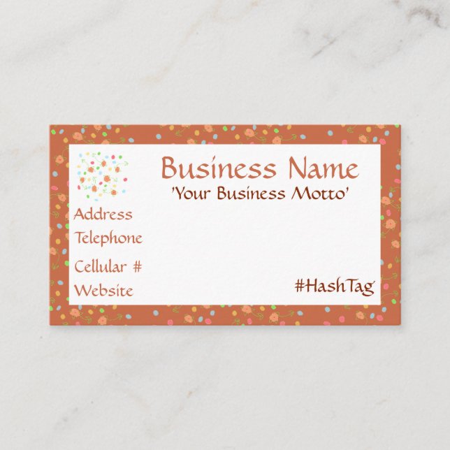 Delikate Flower Designer Business Card Rabattkarte (Vorderseite)