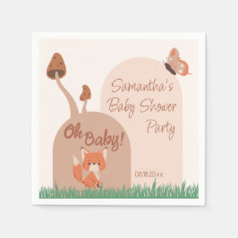 Delikate Forest Theme Fox Baby Dusche Serviette