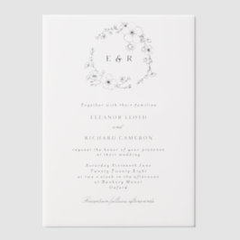 Delikate formale Monogramm-Blumenkraut-Hochzeit